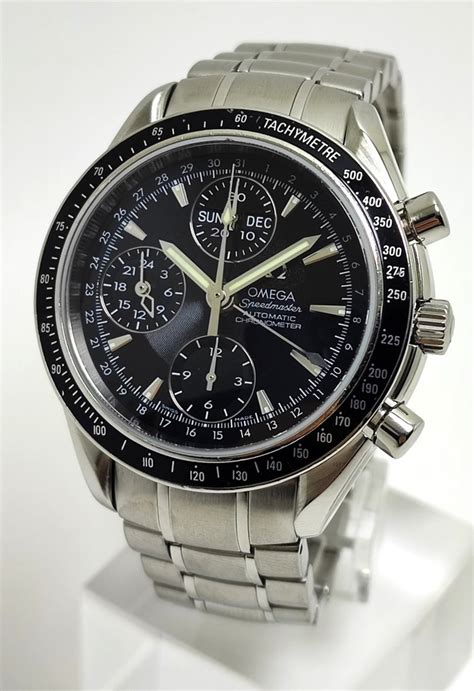 omega speedmaster day date gold|omega chronometer triple date 3220.50.